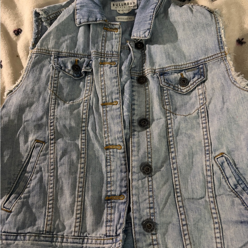 Bullhead Faded Blue Denim Vest